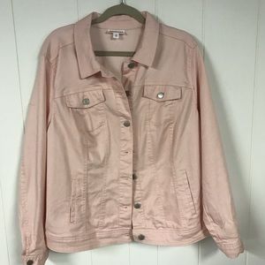 Blush jean jacket plus size